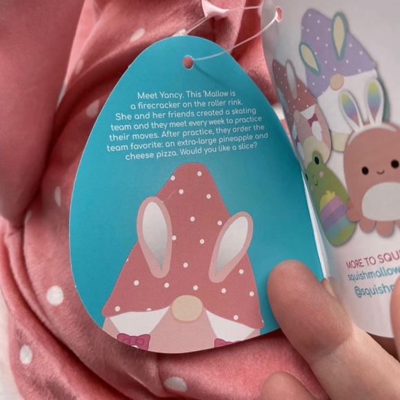 New Squishmallow 12” Yancy the Gnome Pink Soft Pillow Stuffed Plush Easter Toy - Picture 5 of 8